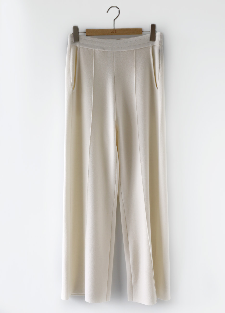 羊毛混紡休閒直筒長褲